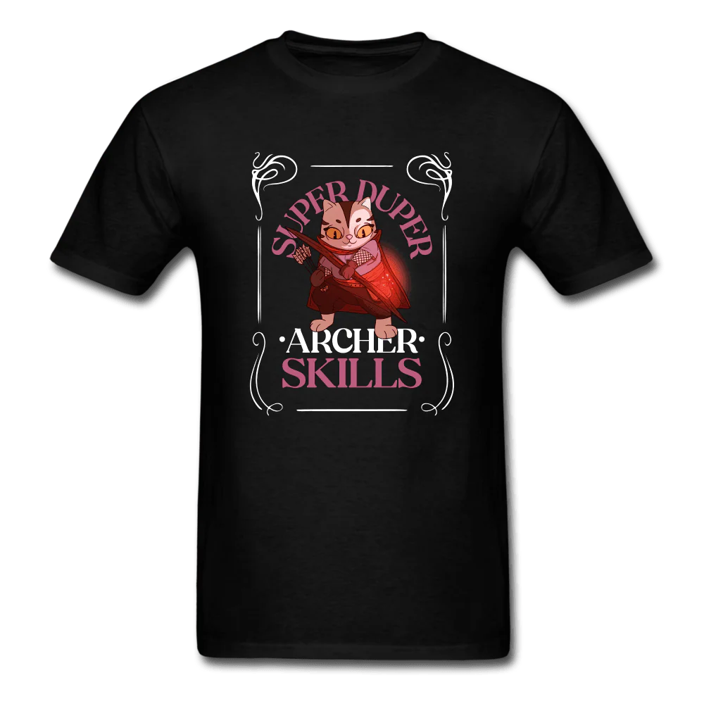 Super Duper Archer Skills Magic Cat Gamer Shirt