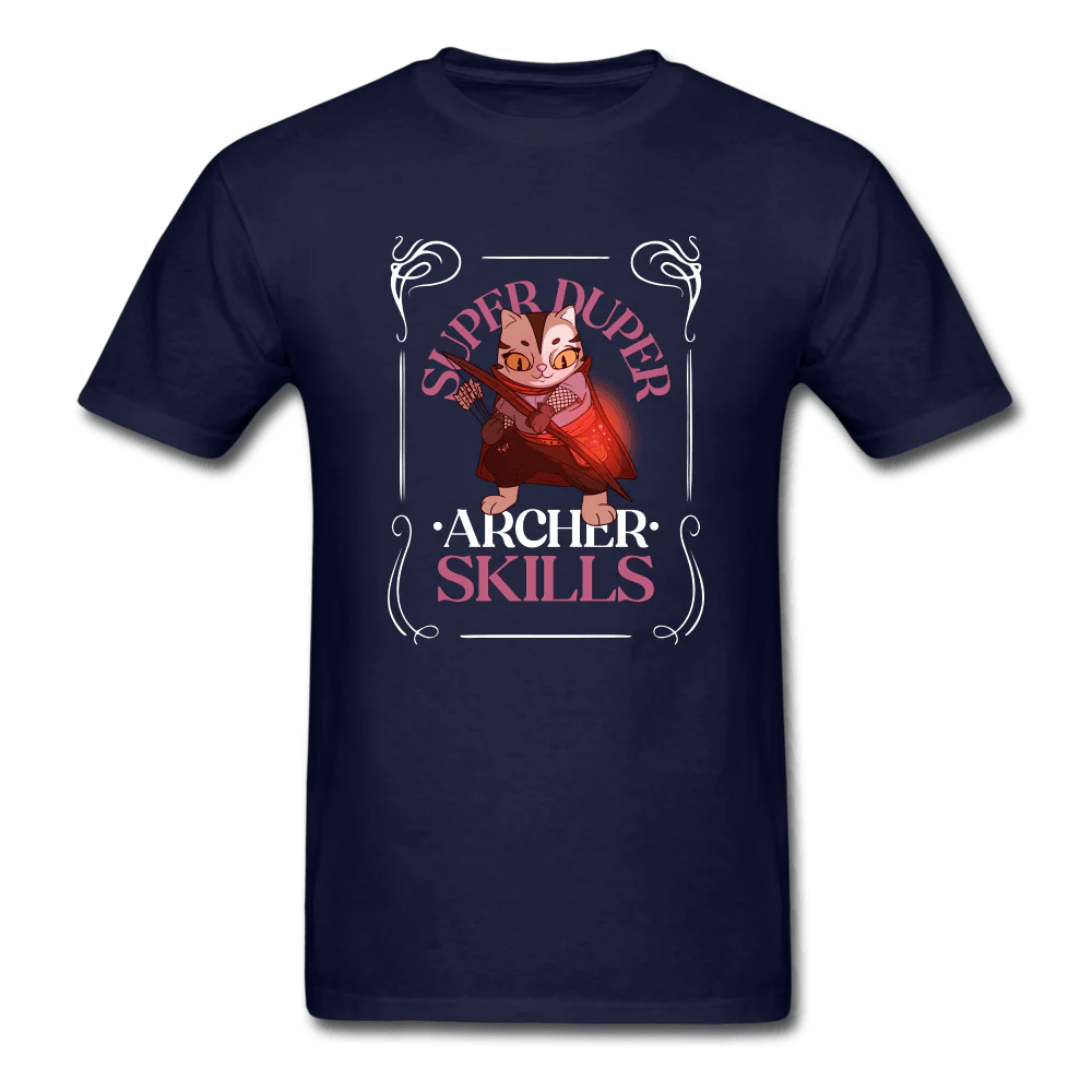 Super Duper Archer Skills Magic Cat Gamer Shirt - Image 5