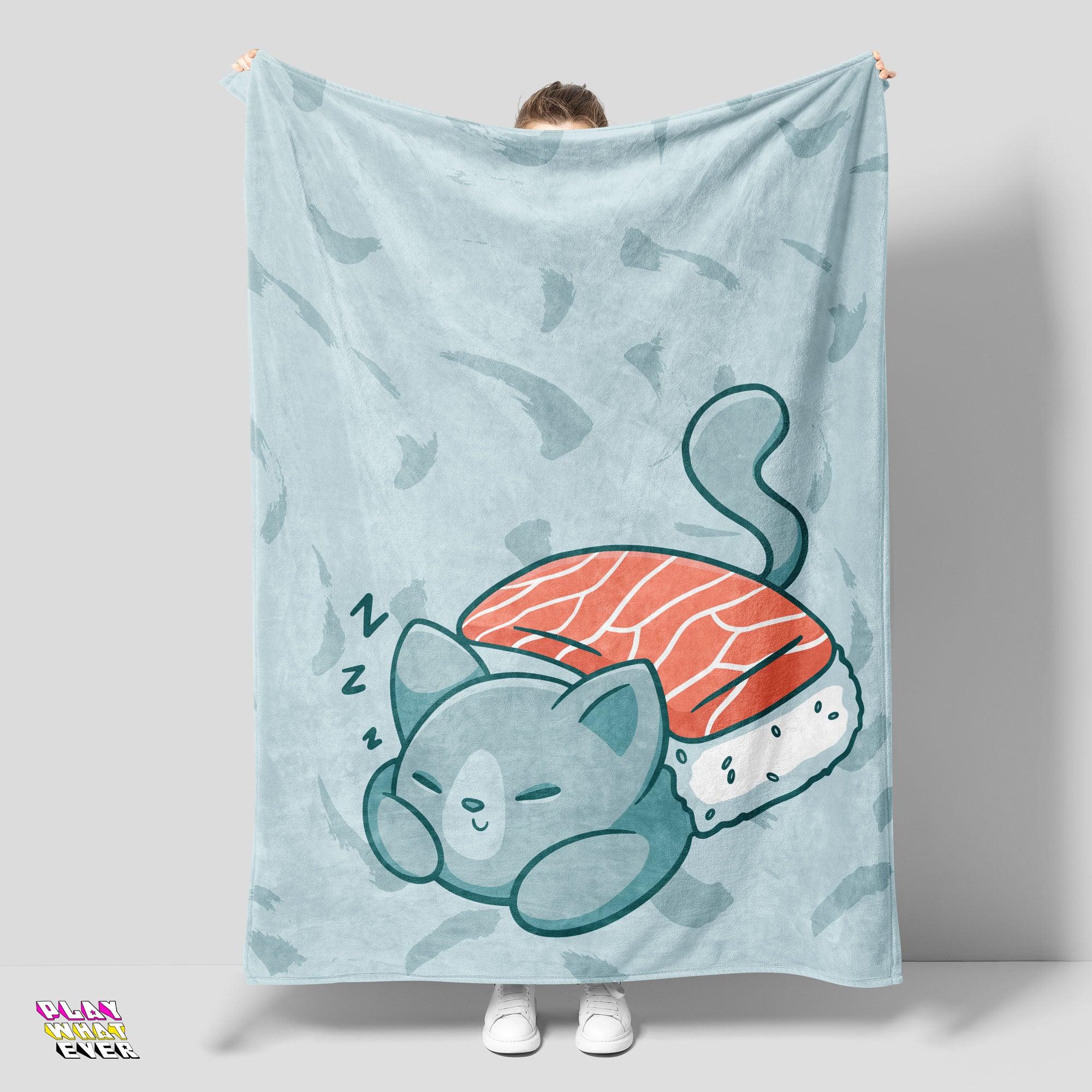 Sushi Cat Cute Velveteen Plush Blanket