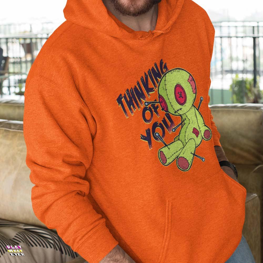 Thinking of You Voodoo Doll Funny Hoodie - Image 2