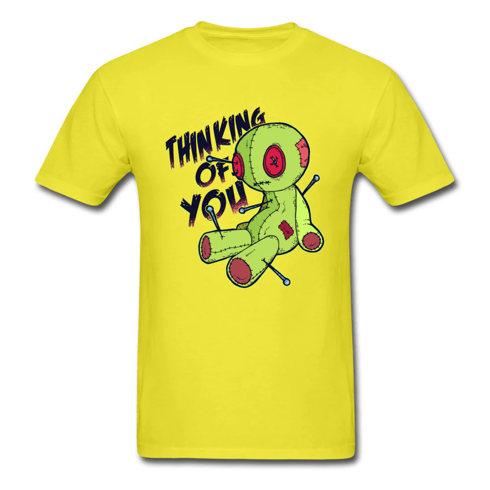 Thinking of You Voodoo Doll Funny Unisex T-Shirt - Image 9