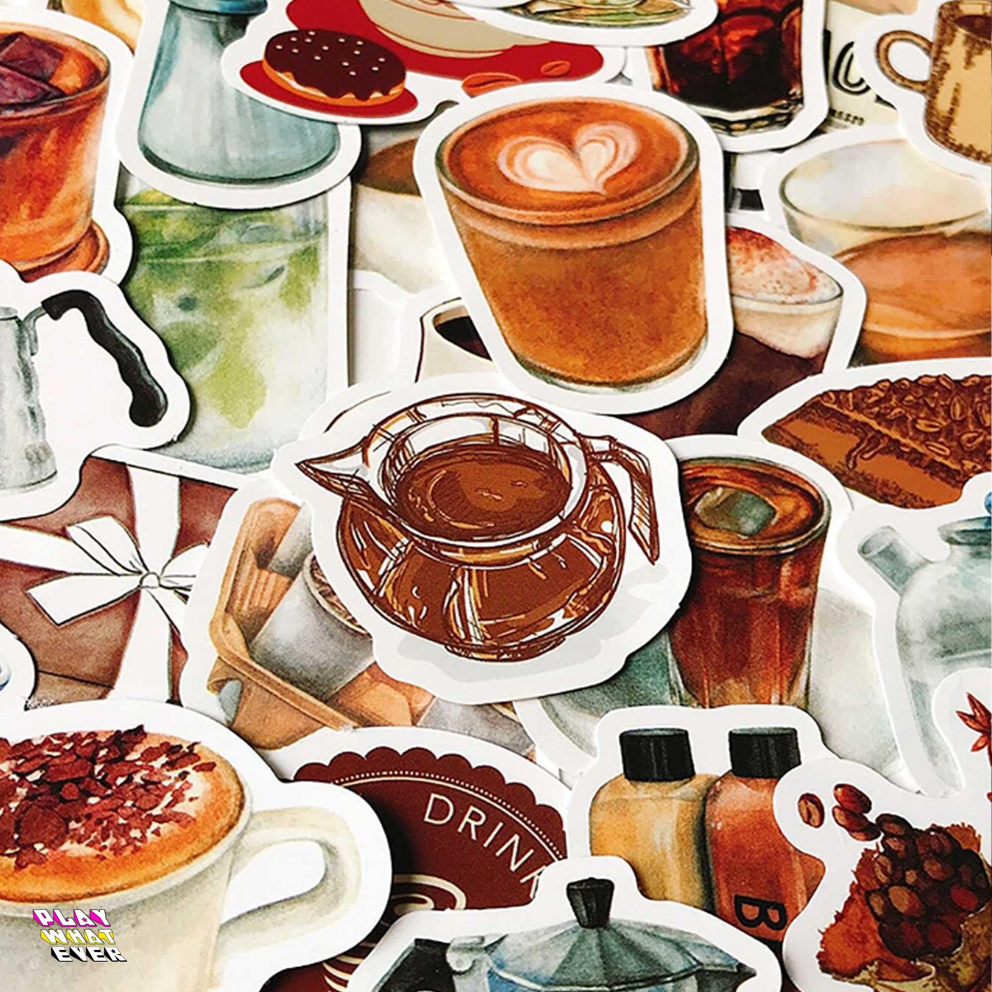 Vintage Soft Pastel Coffee Lover Sticker Pack - Image 3
