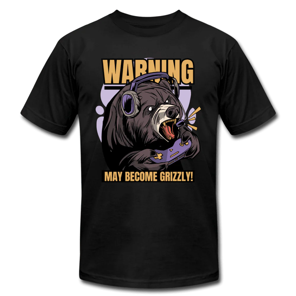 Warning May Become Grizzly Gaming Bear Unisex T-Shirt