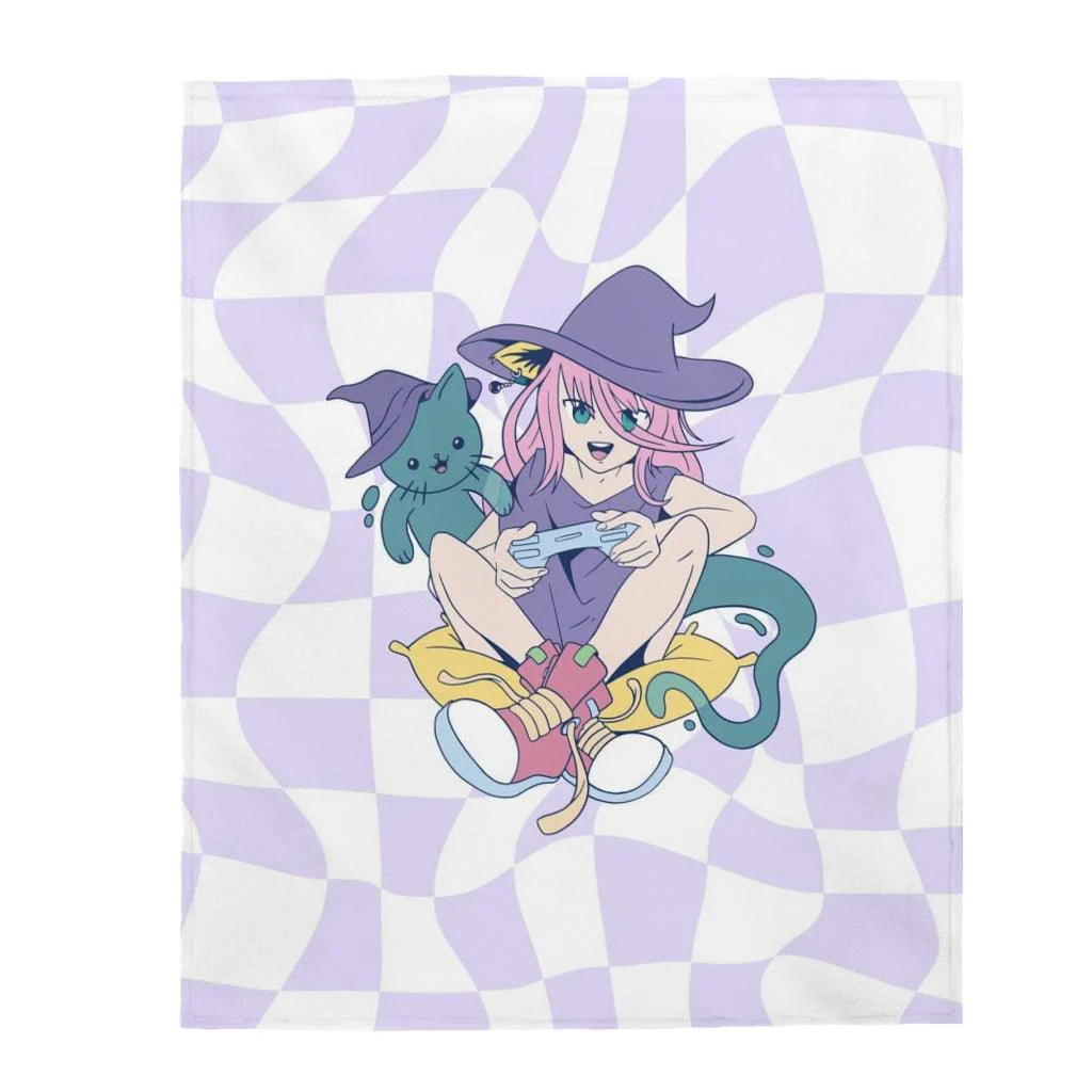 Witch Gamer will Win Kawaii Anime Blanket - Image 6